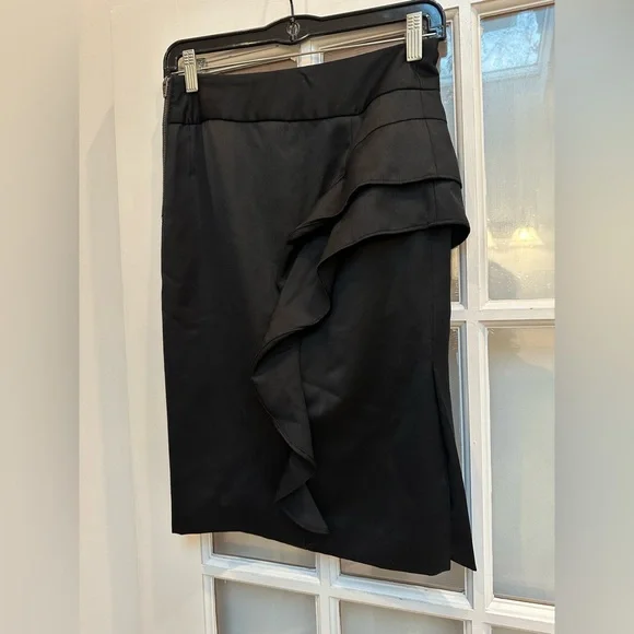 Vintage L.A.M.B Gwen Stefani Wool Y2K Punk Glam Rock Goth Ruffle Skirt Size 2 XS